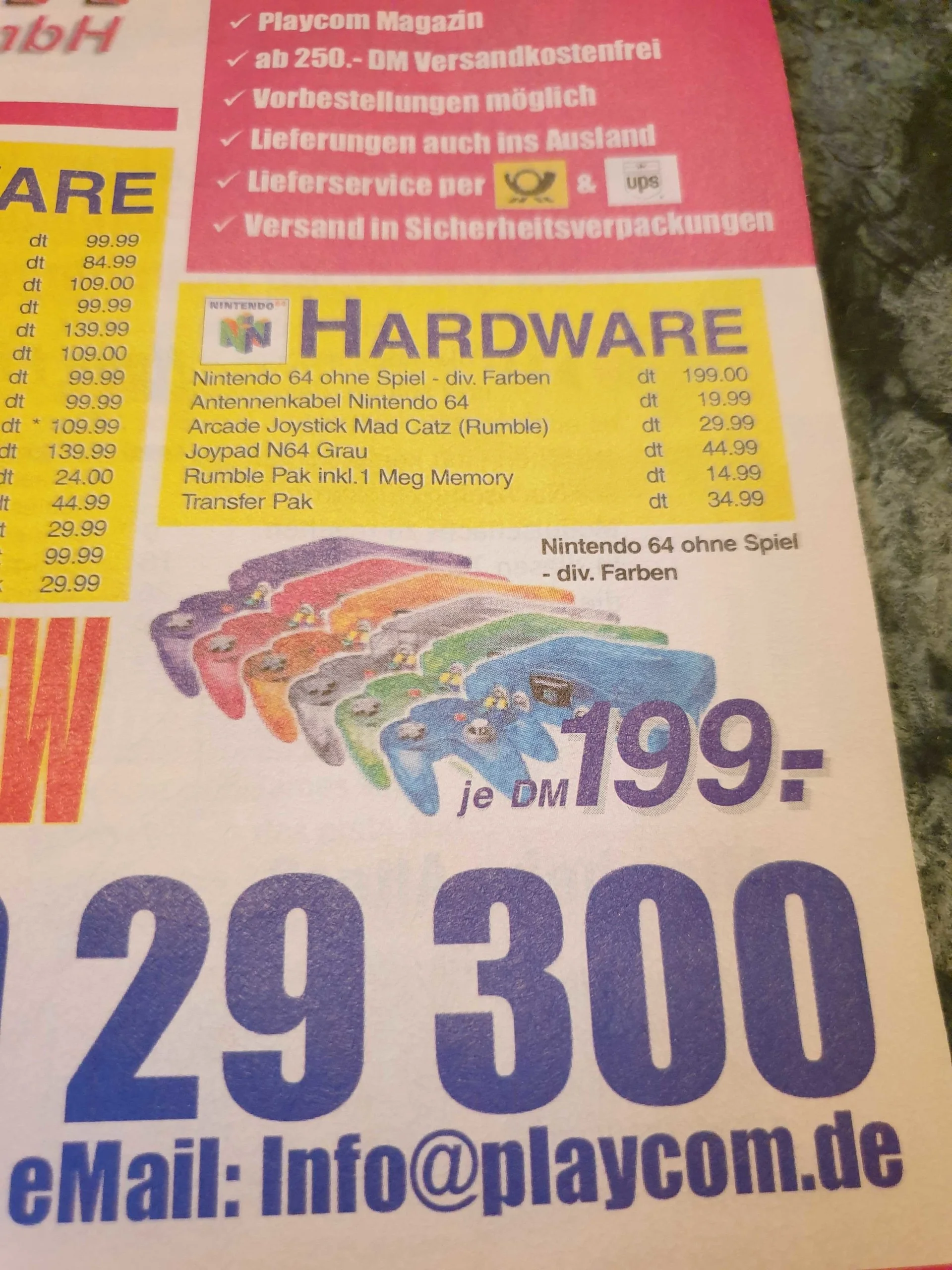 Ordering Video Game Consoles from Magazines in 1998